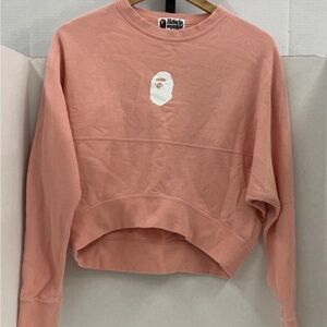A Bathing Ape Pink Cropped Pullover Sweater - Size M